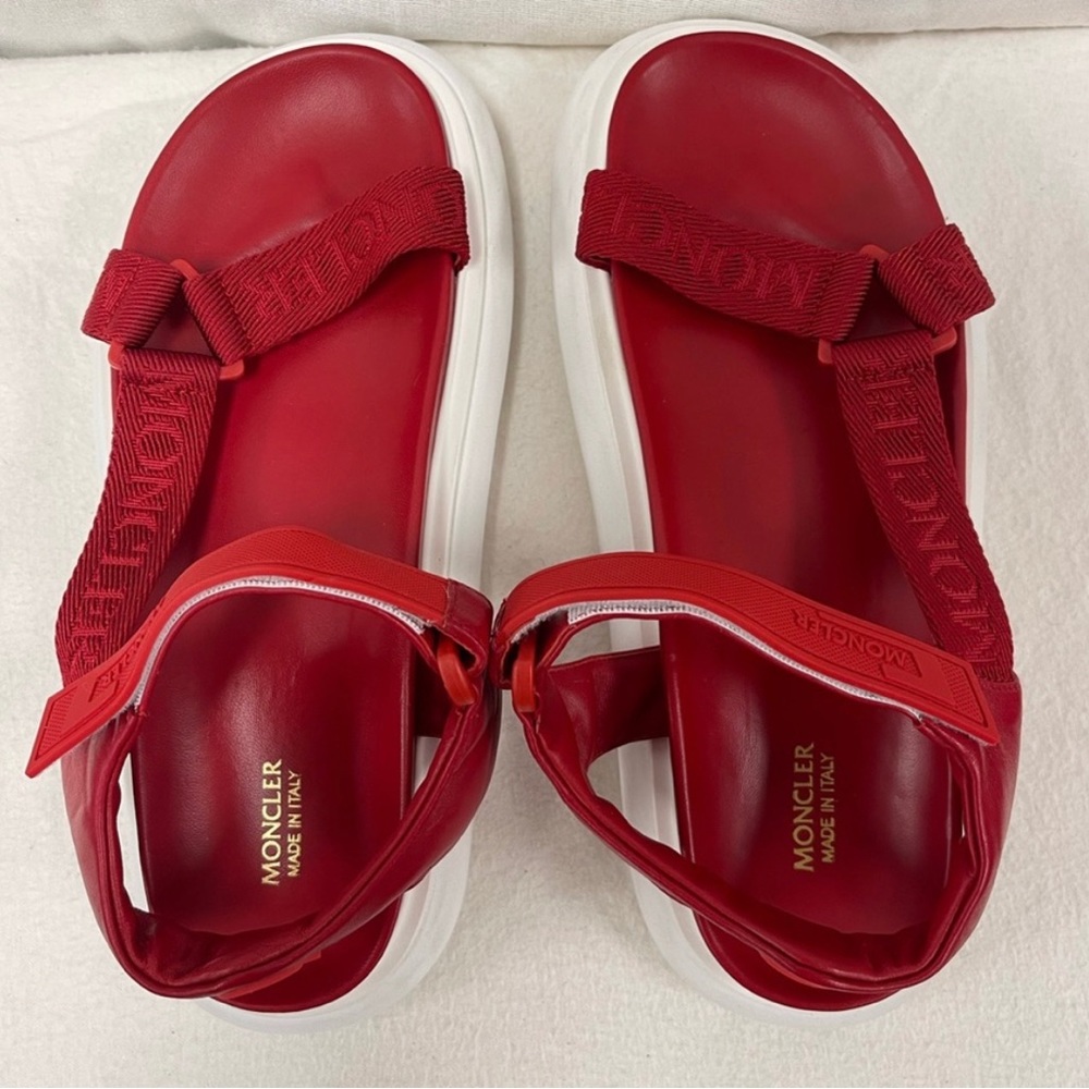 Red Moncler sandals